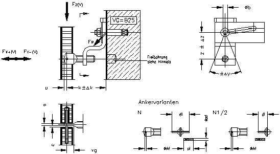 Montagetraganker Serie FZ vertikal